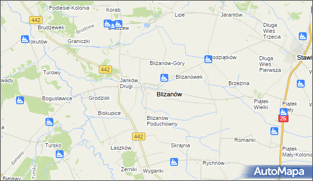 mapa Blizanów, Blizanów na mapie Targeo