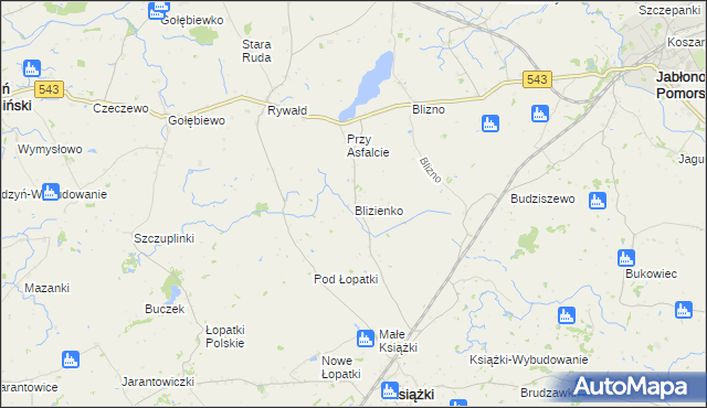 mapa Blizienko, Blizienko na mapie Targeo