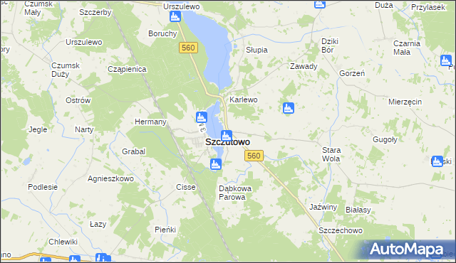 mapa Blizno gmina Szczutowo, Blizno gmina Szczutowo na mapie Targeo