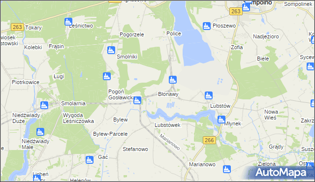 mapa Błonawy, Błonawy na mapie Targeo