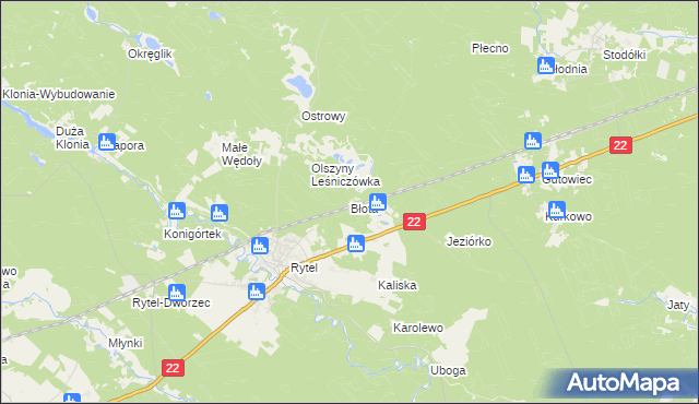 mapa Błota gmina Czersk, Błota gmina Czersk na mapie Targeo