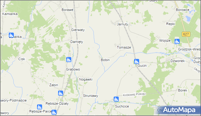 mapa Bobin gmina Czerwin, Bobin gmina Czerwin na mapie Targeo