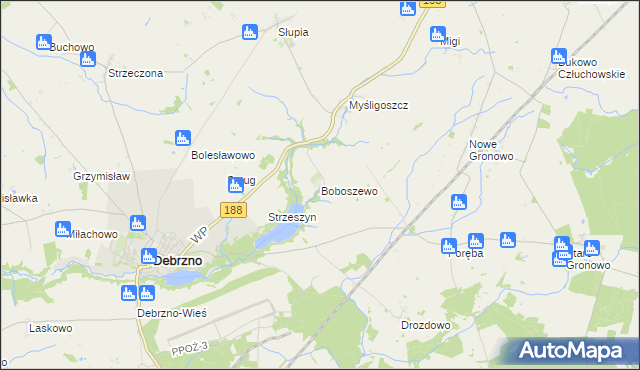 mapa Boboszewo, Boboszewo na mapie Targeo