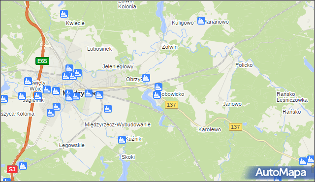 mapa Bobowicko, Bobowicko na mapie Targeo