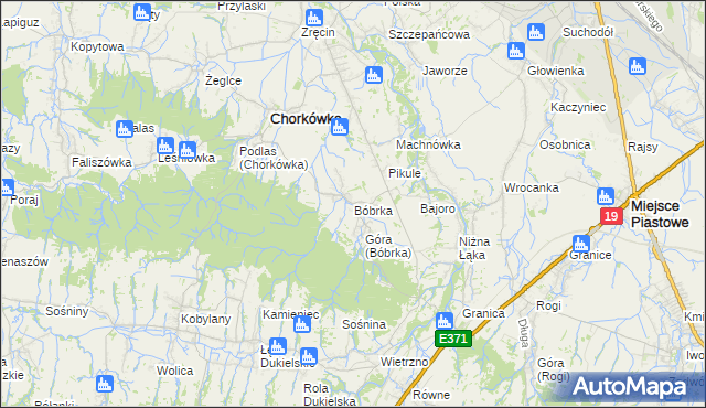 mapa Bóbrka gmina Chorkówka, Bóbrka gmina Chorkówka na mapie Targeo