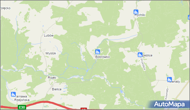 mapa Bobrówko gmina Torzym, Bobrówko gmina Torzym na mapie Targeo