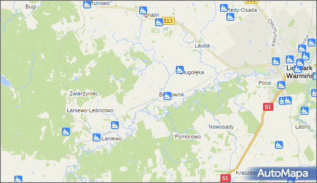 mapa Bobrownik, Bobrownik na mapie Targeo