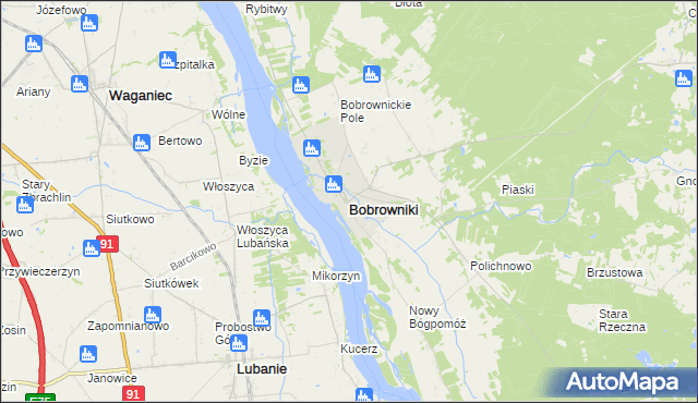 mapa Bobrowniki powiat lipnowski, Bobrowniki powiat lipnowski na mapie Targeo