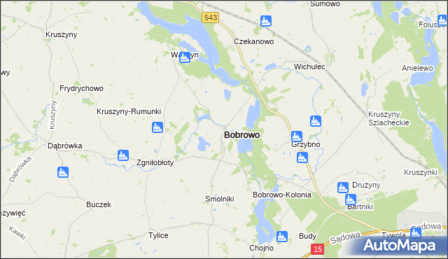 mapa Bobrowo powiat brodnicki, Bobrowo powiat brodnicki na mapie Targeo