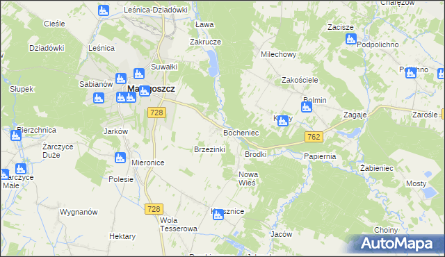 mapa Bocheniec gmina Małogoszcz, Bocheniec gmina Małogoszcz na mapie Targeo