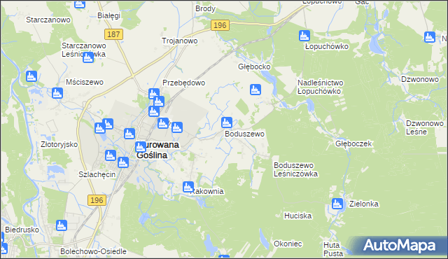 mapa Boduszewo, Boduszewo na mapie Targeo