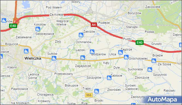 mapa Bodzanów gmina Biskupice, Bodzanów gmina Biskupice na mapie Targeo