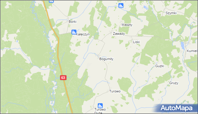mapa Bogumiły gmina Pisz, Bogumiły gmina Pisz na mapie Targeo