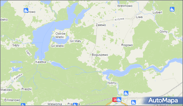 mapa Boguszewo gmina Miłomłyn, Boguszewo gmina Miłomłyn na mapie Targeo