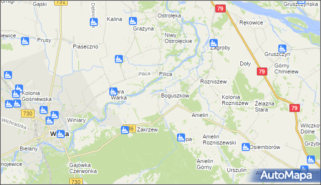 mapa Boguszków, Boguszków na mapie Targeo