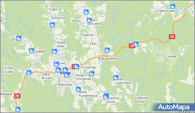 mapa Boguszówka gmina Bircza, Boguszówka gmina Bircza na mapie Targeo