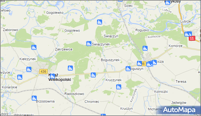 mapa Boguszynek, Boguszynek na mapie Targeo