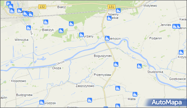 mapa Boguszyniec gmina Witnica, Boguszyniec gmina Witnica na mapie Targeo