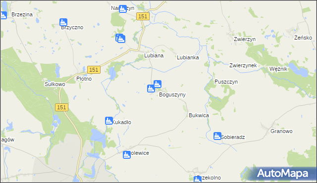 mapa Boguszyny, Boguszyny na mapie Targeo