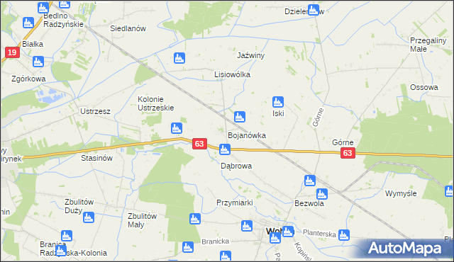 mapa Bojanówka, Bojanówka na mapie Targeo