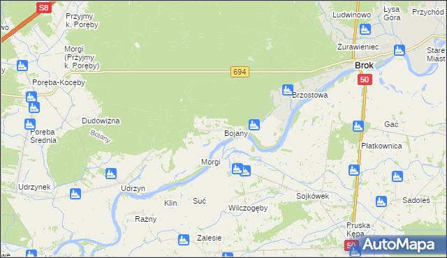 mapa Bojany, Bojany na mapie Targeo