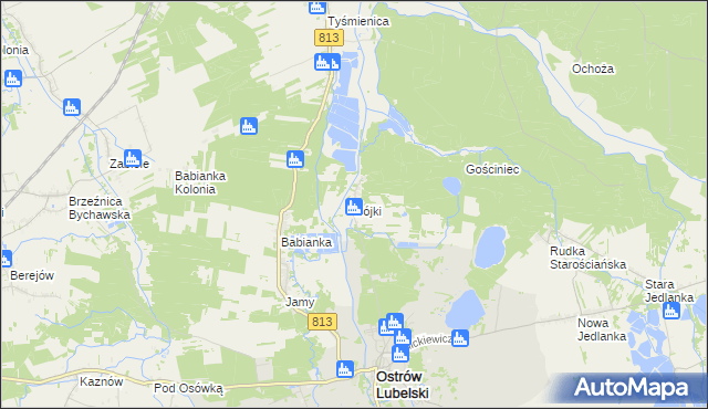 mapa Bójki, Bójki na mapie Targeo