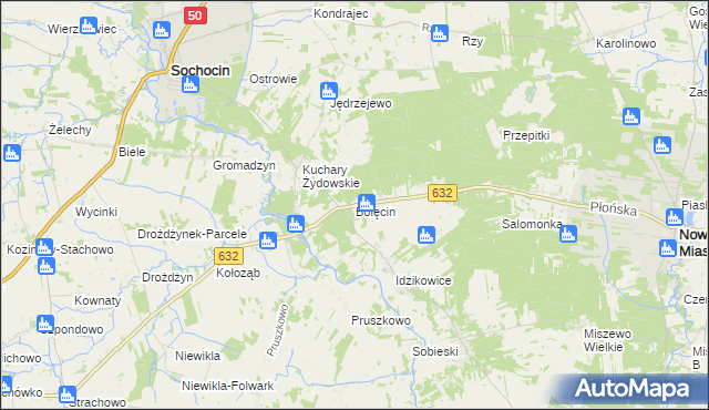 mapa Bolęcin gmina Sochocin, Bolęcin gmina Sochocin na mapie Targeo