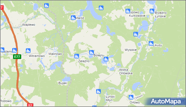 mapa Bolejny, Bolejny na mapie Targeo