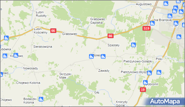 mapa Bolesty gmina Bielsk Podlaski, Bolesty gmina Bielsk Podlaski na mapie Targeo