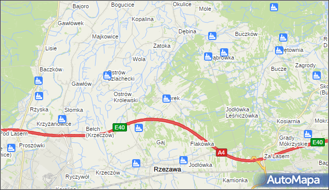 mapa Borek gmina Rzezawa, Borek gmina Rzezawa na mapie Targeo