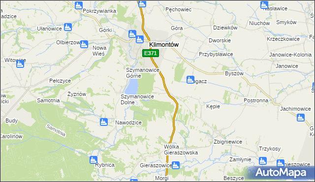 mapa Borek Klimontowski, Borek Klimontowski na mapie Targeo