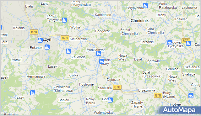 mapa Borek Stary, Borek Stary na mapie Targeo