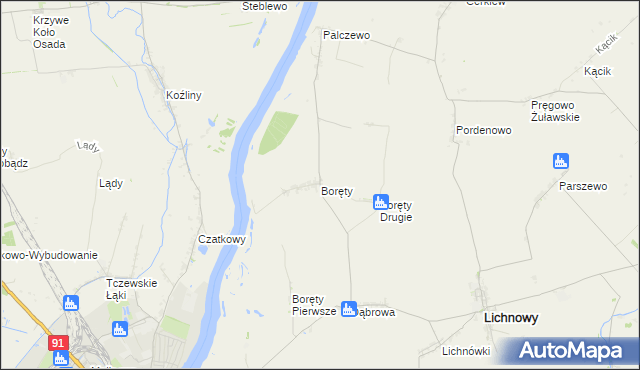 mapa Boręty, Boręty na mapie Targeo