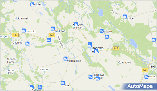 mapa Borkowo Małe, Borkowo Małe na mapie Targeo