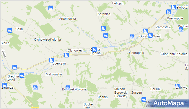 mapa Borów gmina Gorzków, Borów gmina Gorzków na mapie Targeo