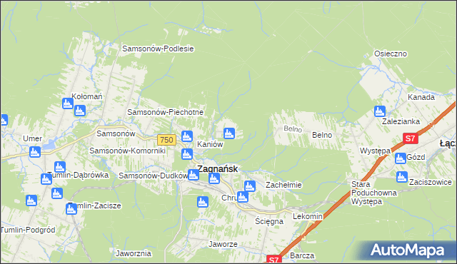 mapa Borowa Góra gmina Zagnańsk, Borowa Góra gmina Zagnańsk na mapie Targeo