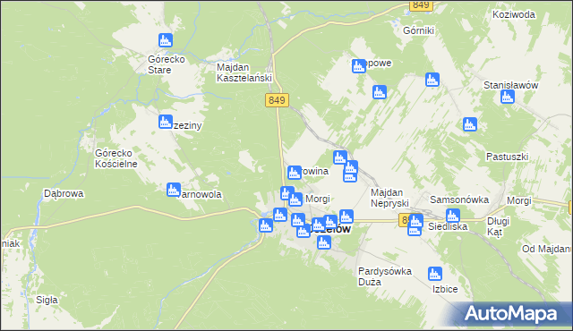 mapa Borowina gmina Józefów, Borowina gmina Józefów na mapie Targeo