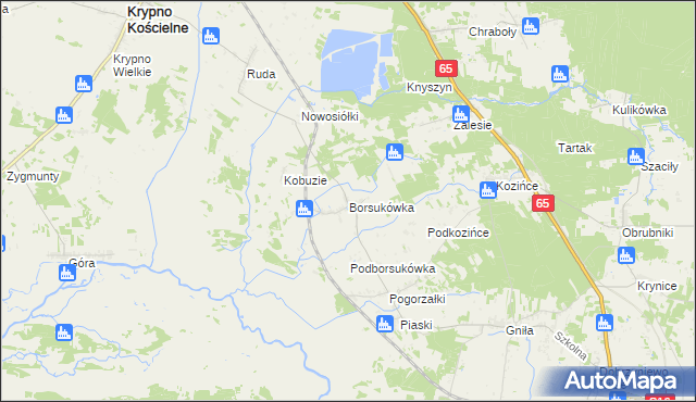 mapa Borsukówka, Borsukówka na mapie Targeo