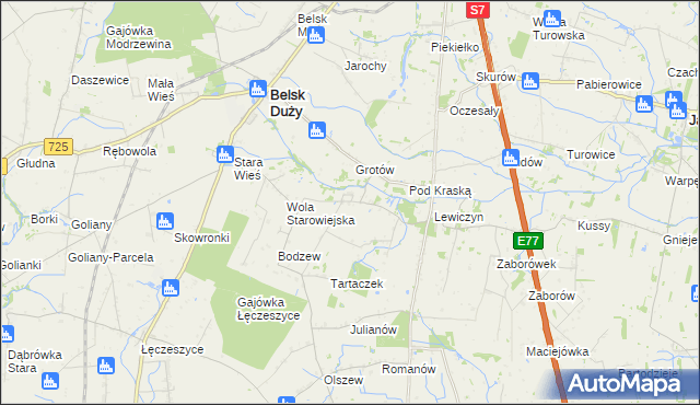 mapa Boruty gmina Belsk Duży, Boruty gmina Belsk Duży na mapie Targeo