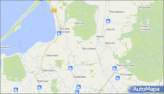 mapa Boryszewo, Boryszewo na mapie Targeo