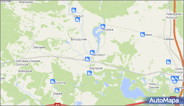 mapa Boryszyn, Boryszyn na mapie Targeo