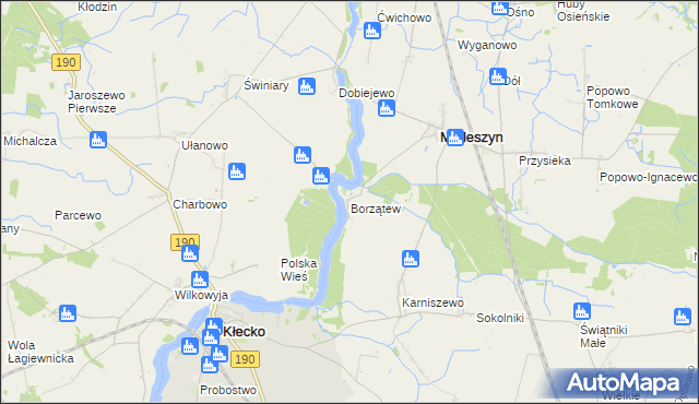 mapa Borzątew, Borzątew na mapie Targeo