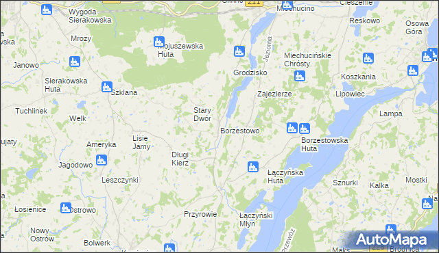 mapa Borzestowo, Borzestowo na mapie Targeo