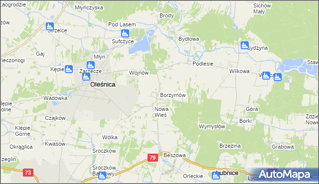 mapa Borzymów, Borzymów na mapie Targeo