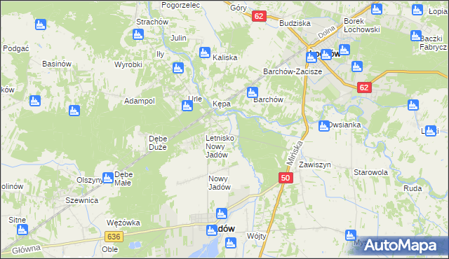 mapa Borzymy gmina Jadów, Borzymy gmina Jadów na mapie Targeo