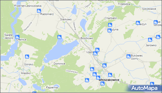 mapa Boszkowo-Letnisko, Boszkowo-Letnisko na mapie Targeo