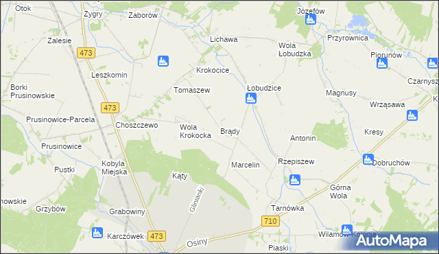 mapa Brądy, Brądy na mapie Targeo