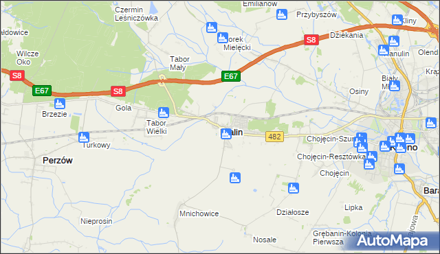 mapa Bralin powiat kępiński, Bralin powiat kępiński na mapie Targeo
