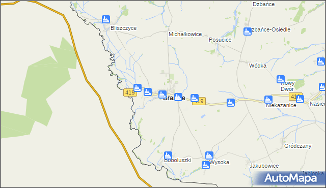 mapa Branice powiat głubczycki, Branice powiat głubczycki na mapie Targeo