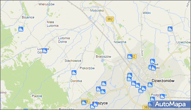 mapa Bratoszów, Bratoszów na mapie Targeo